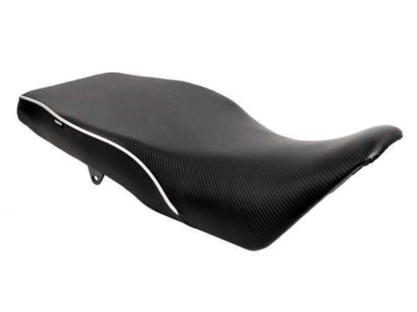 World Sport Seat for Kawasaki KLR 650, Regular Height - Silver Welt.